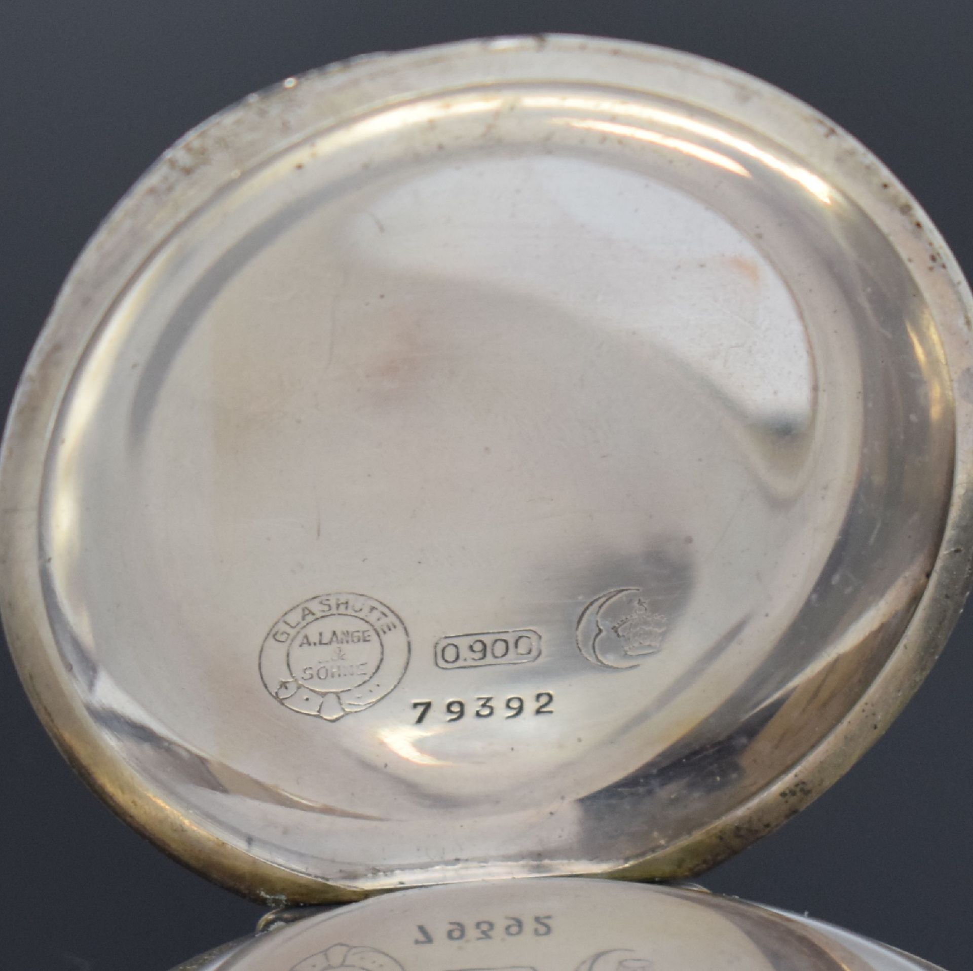 A. LANGE & SÖHNE / DUF offene Taschenuhr in 900er Silber, - Image 5 of 5