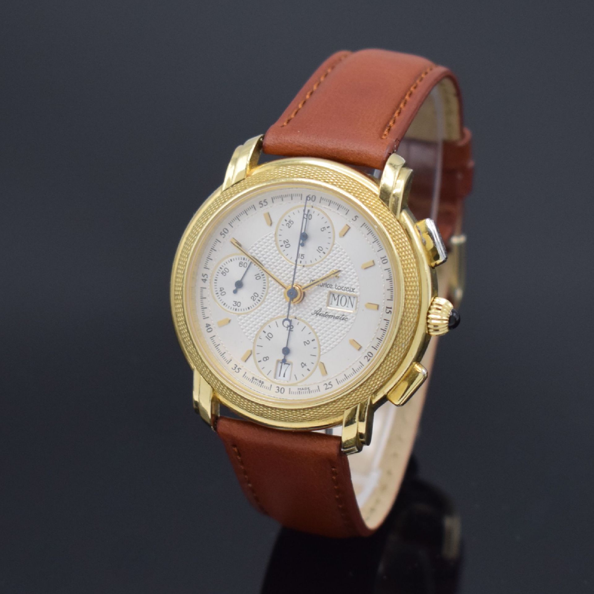 MAURICE LACROIX Armbandchronograph in GG 750/000 Referenz