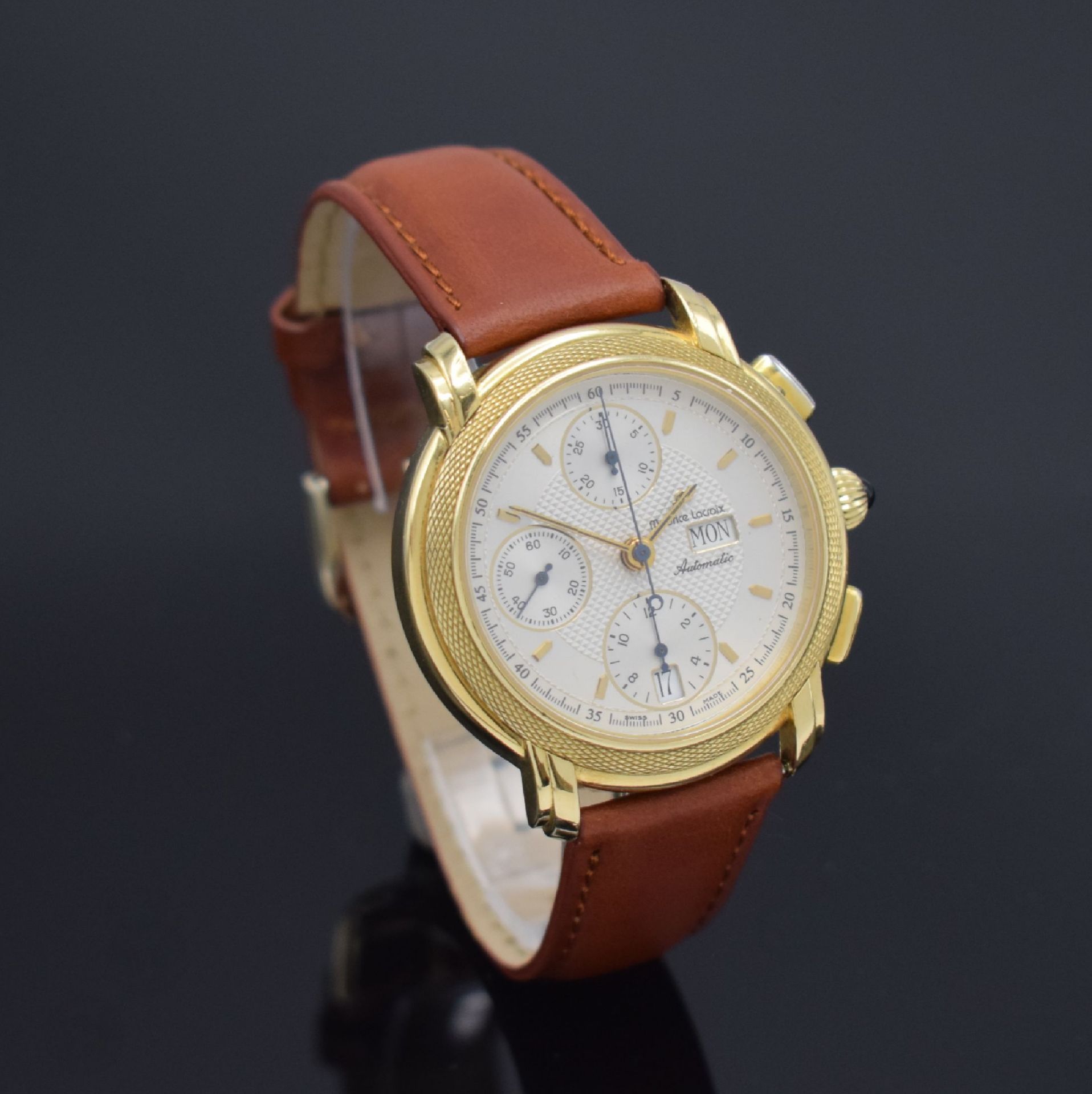 MAURICE LACROIX Armbandchronograph in GG 750/000 Referenz - Image 3 of 5