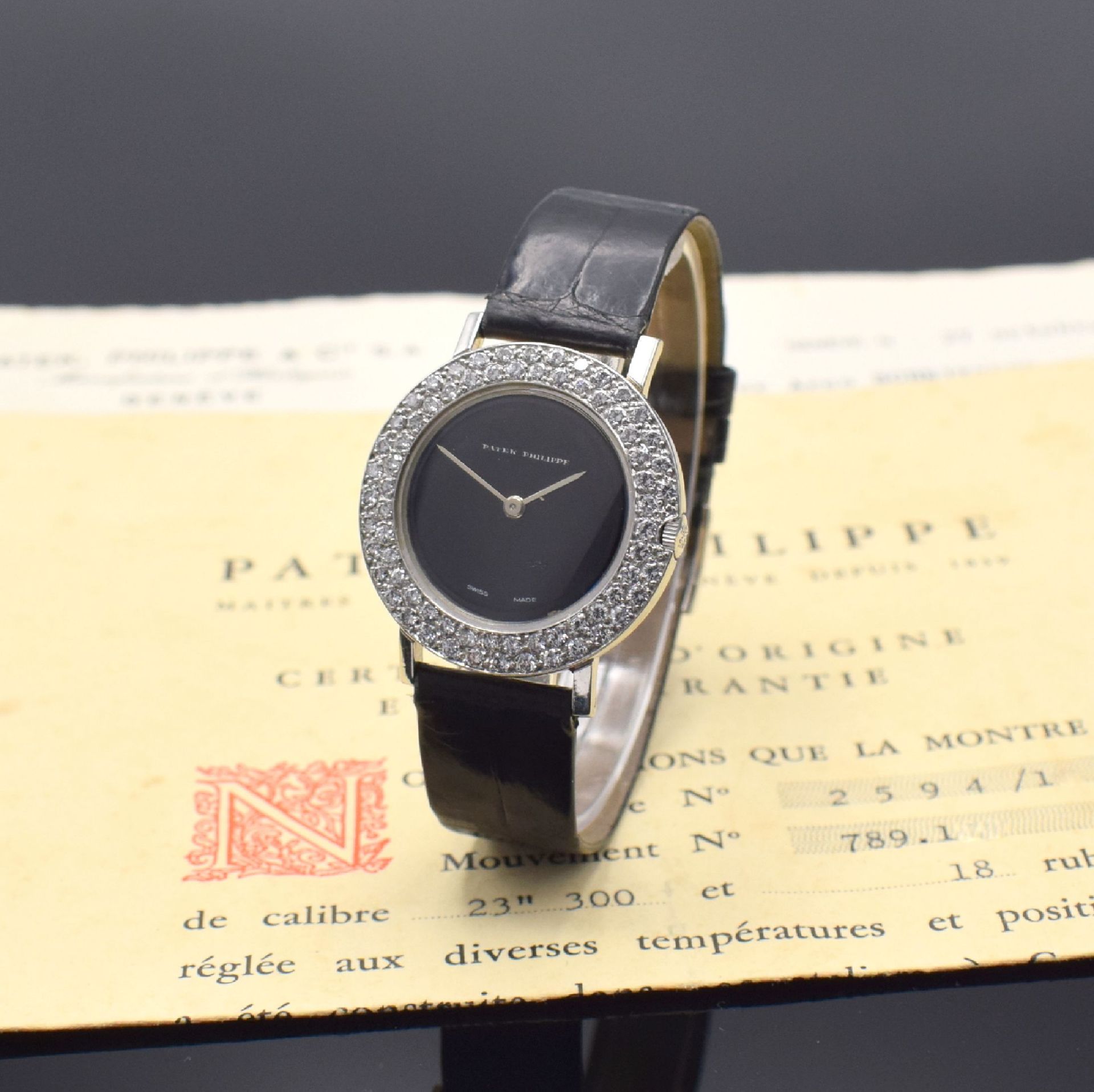 PATEK PHILIPPE sehr seltene Armbanduhr in Platin Referenz