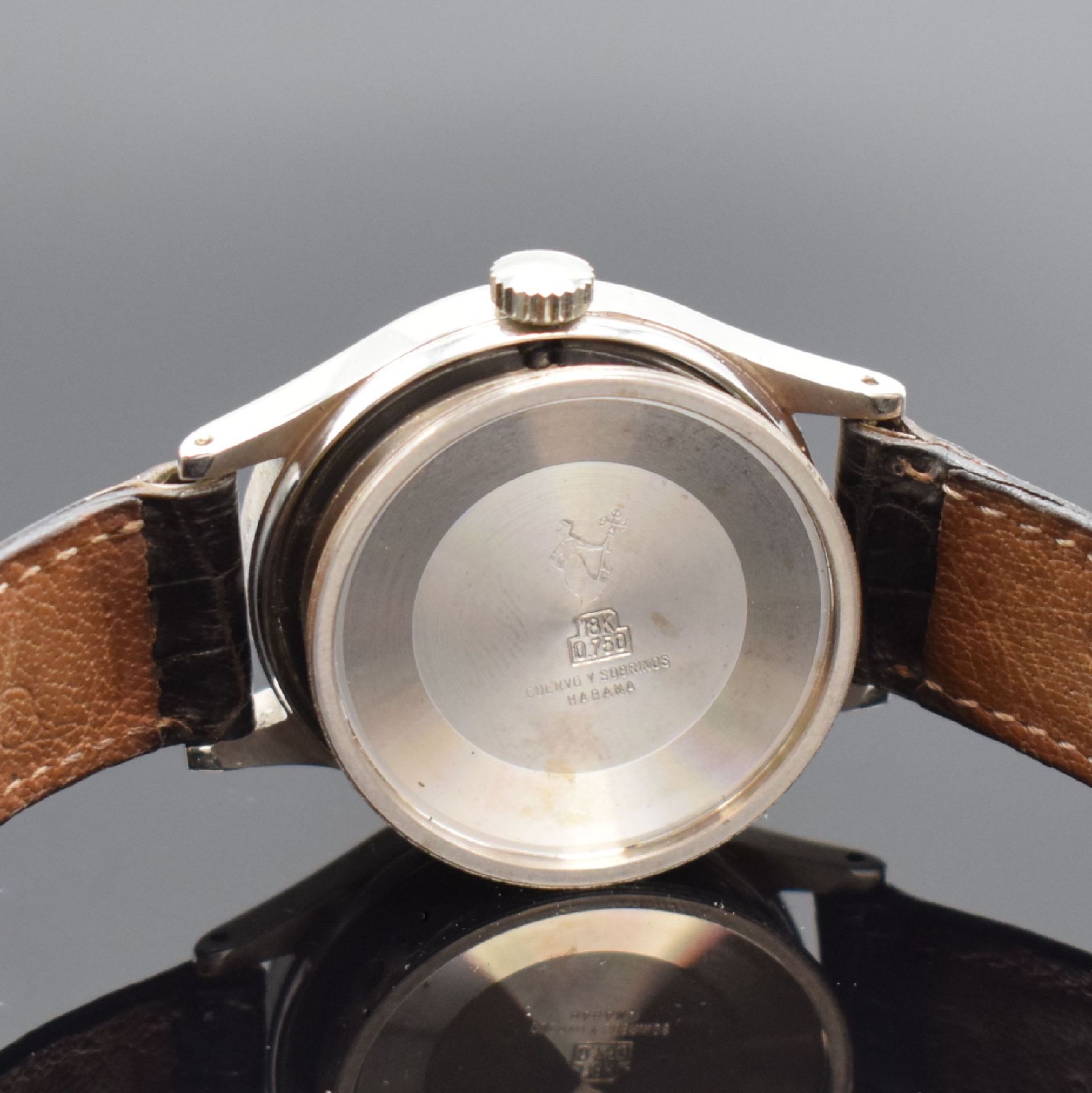 CUERVO Y SOBRINOS Herrenarmbanduhr in WG 750/000, Schweiz - Image 7 of 7