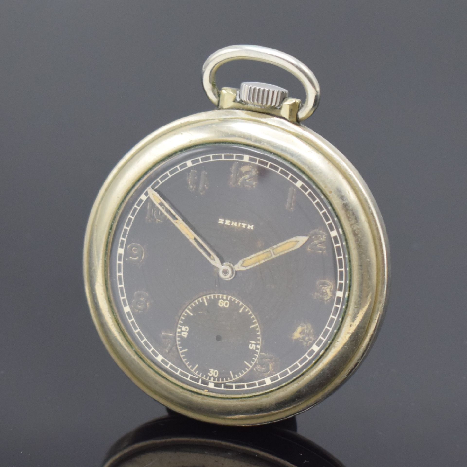 ZENITH Militärtaschenuhr, Schweiz um 1938, Metallgeh.,