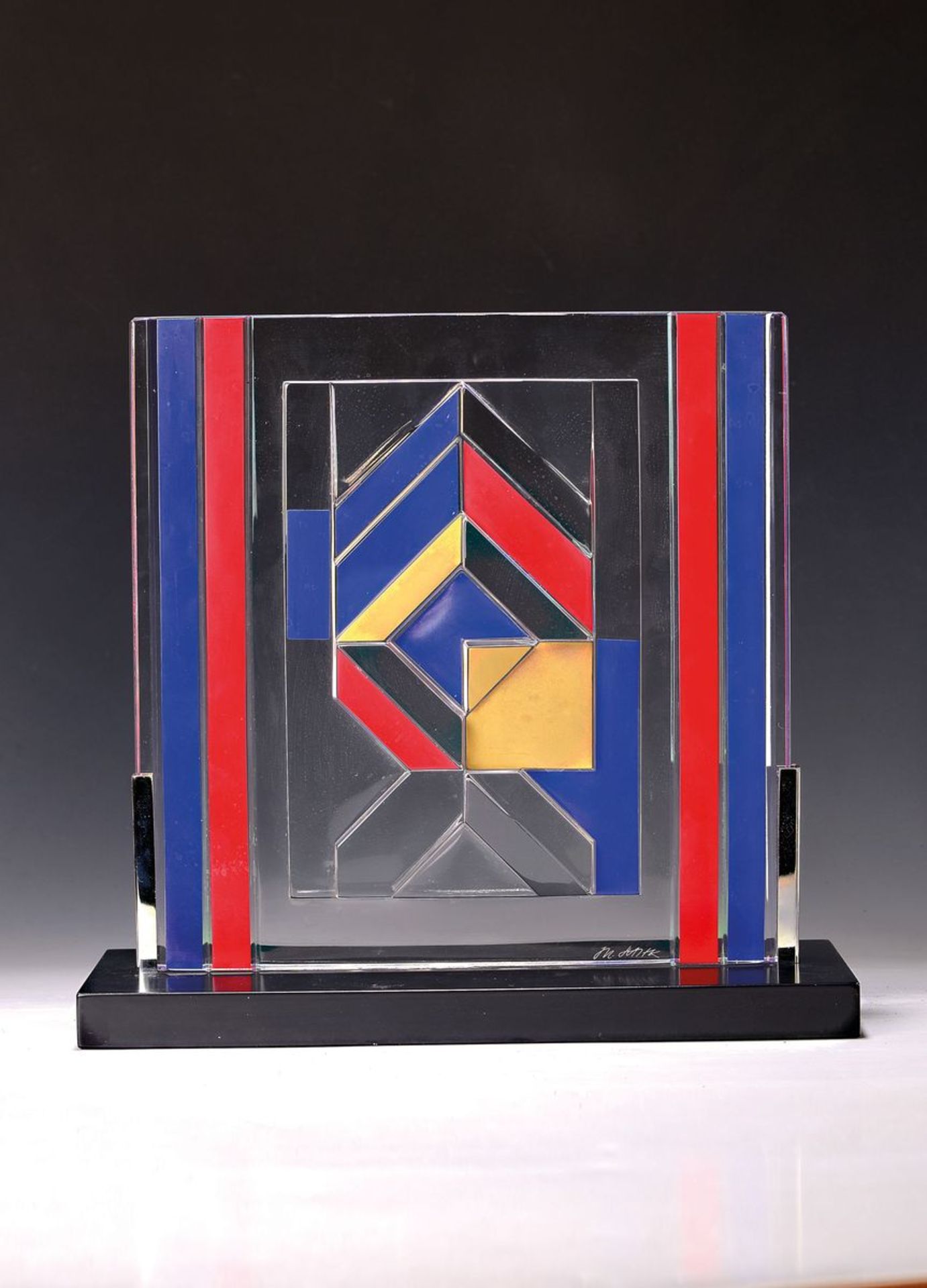 Rosenthal Jahres-Objekt in Glas, 1984,  'Glas-Zeichen' von