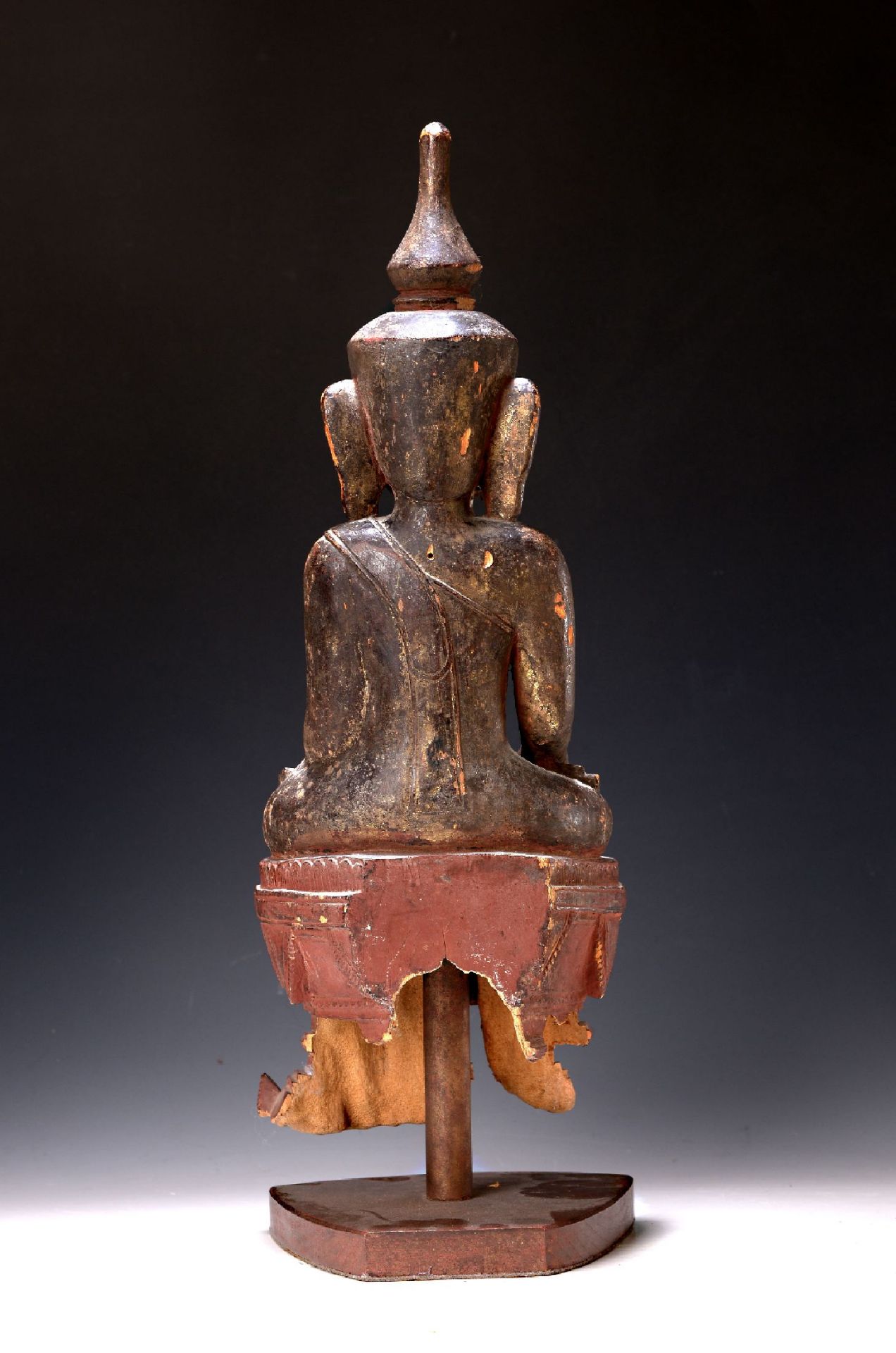 Vajrasana (Volllotussitz-)Buddha, Burma, wohl Ende 18.Jh., - Bild 2 aus 2