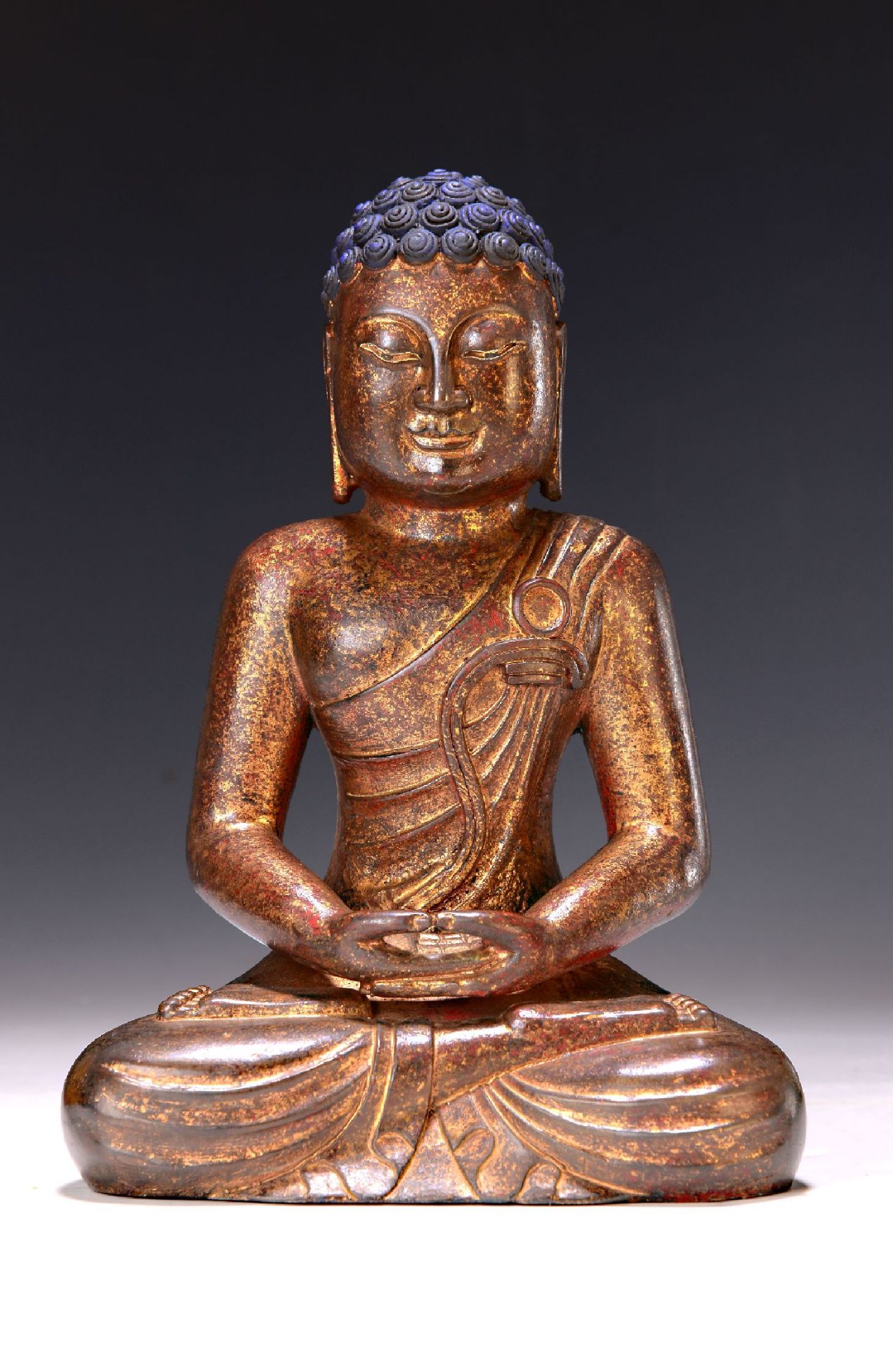 Gautama-Buddha, Tibet, 19. Jh.,  Bronze, in