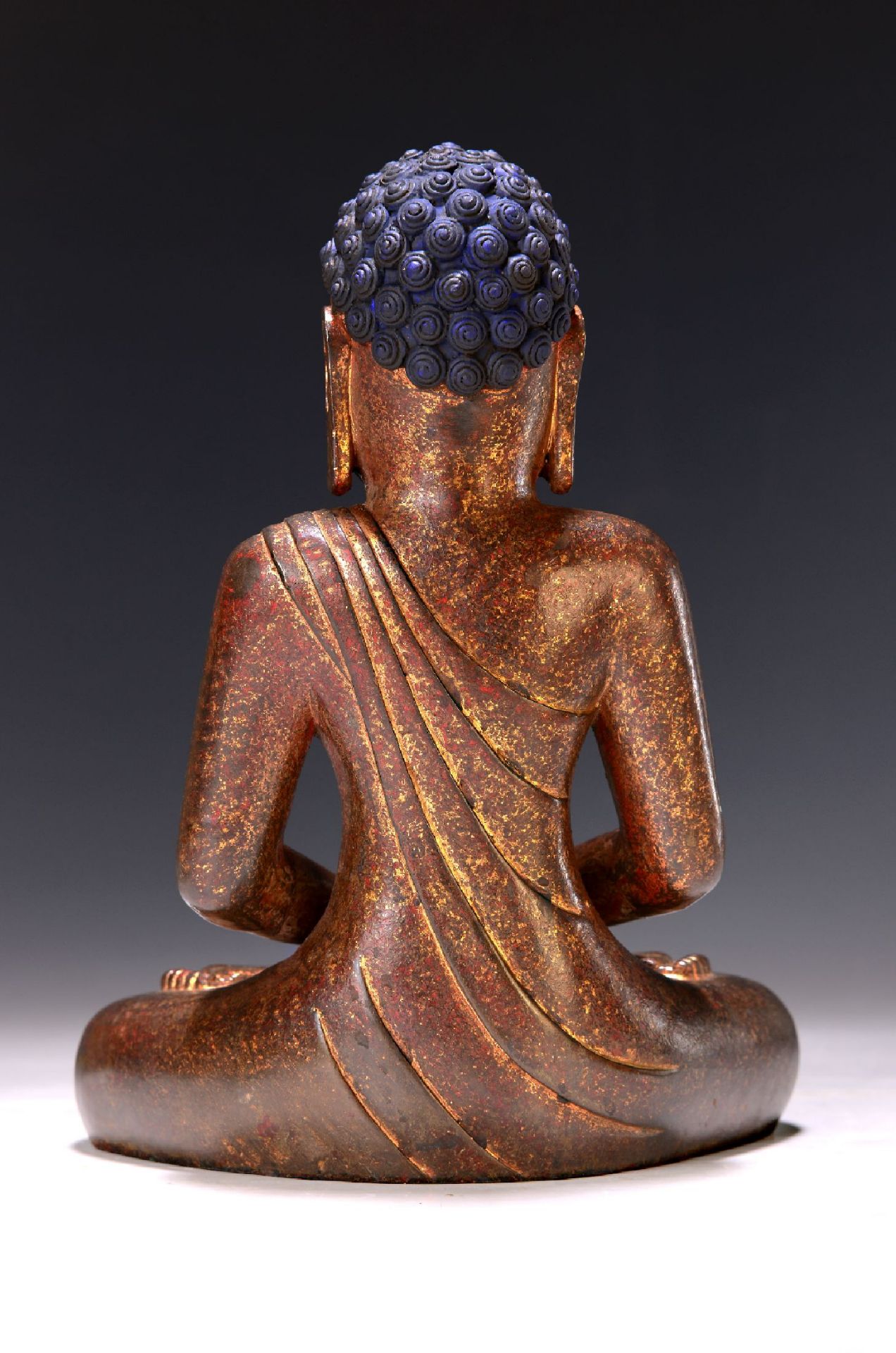 Gautama-Buddha, Tibet, 19. Jh.,  Bronze, in - Bild 2 aus 2
