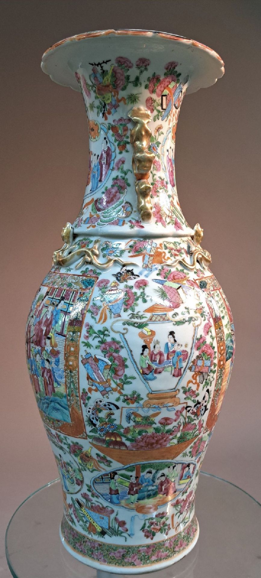 Bodenvase, China, Mitte 20.Jh., Porzellan, Famille rose,