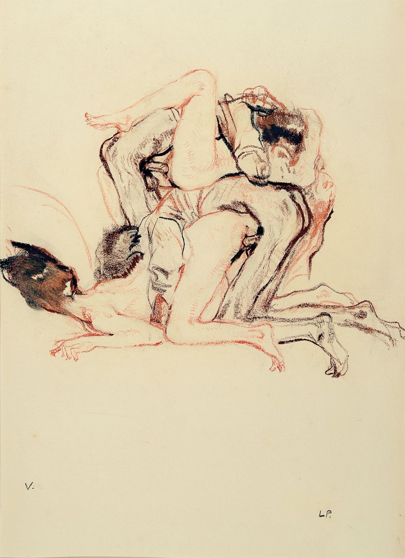 Leo Putz, 1869-1940,  monogrammiertes Pastell auf Papier