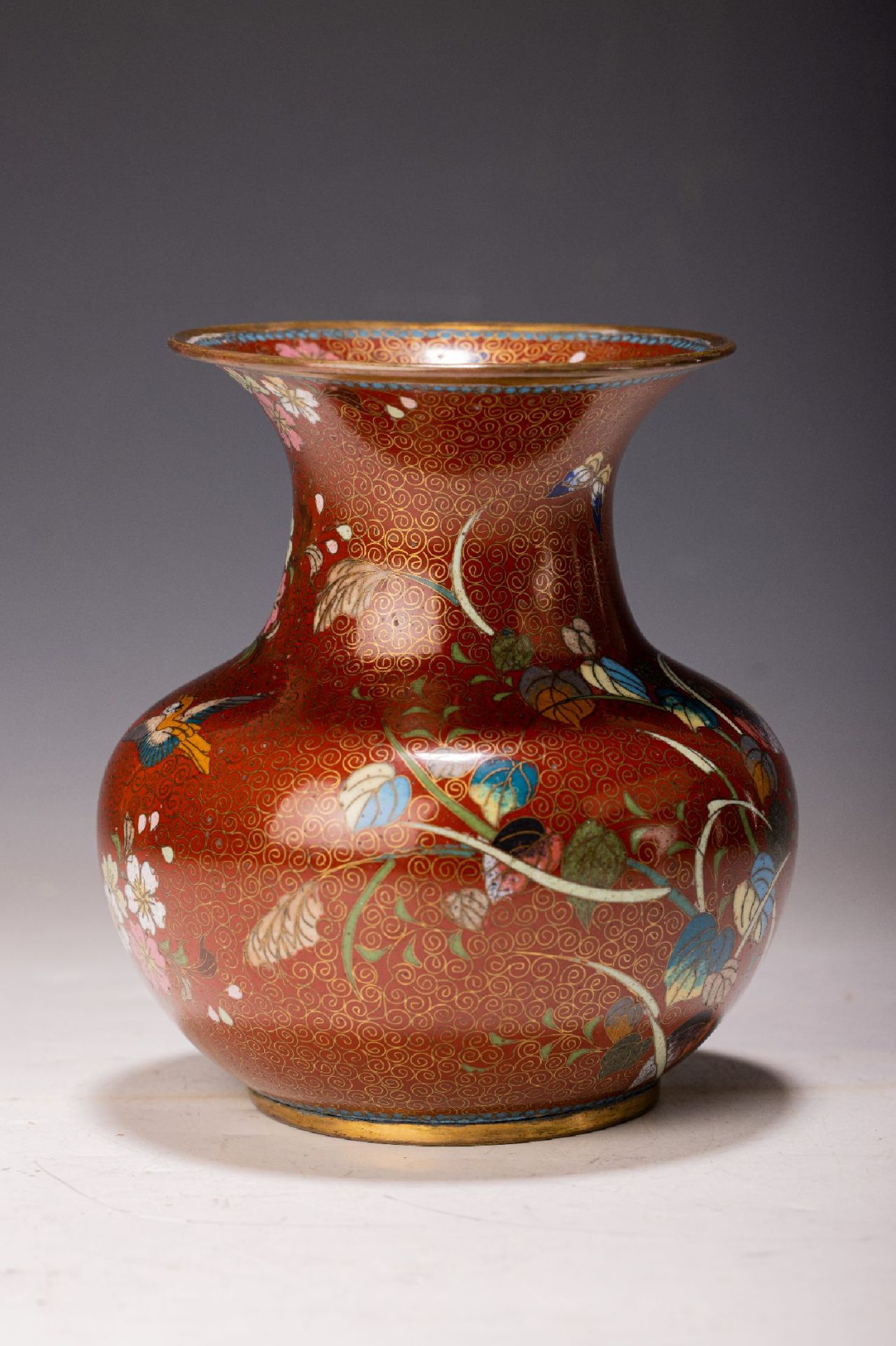 Cloisonné-Vase, Japan, wohl Kyoto, Meiji-Zeit (1868-1912),