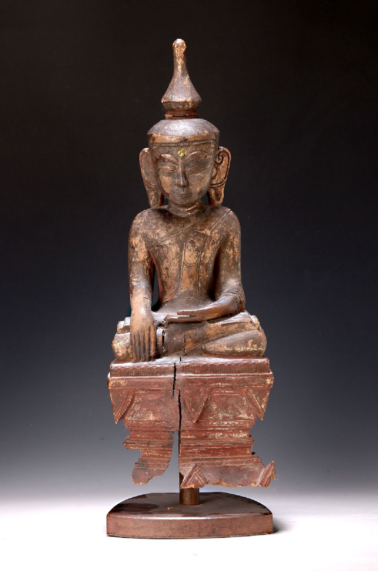 Vajrasana (Volllotussitz-)Buddha, Burma, wohl Ende 18.Jh.,