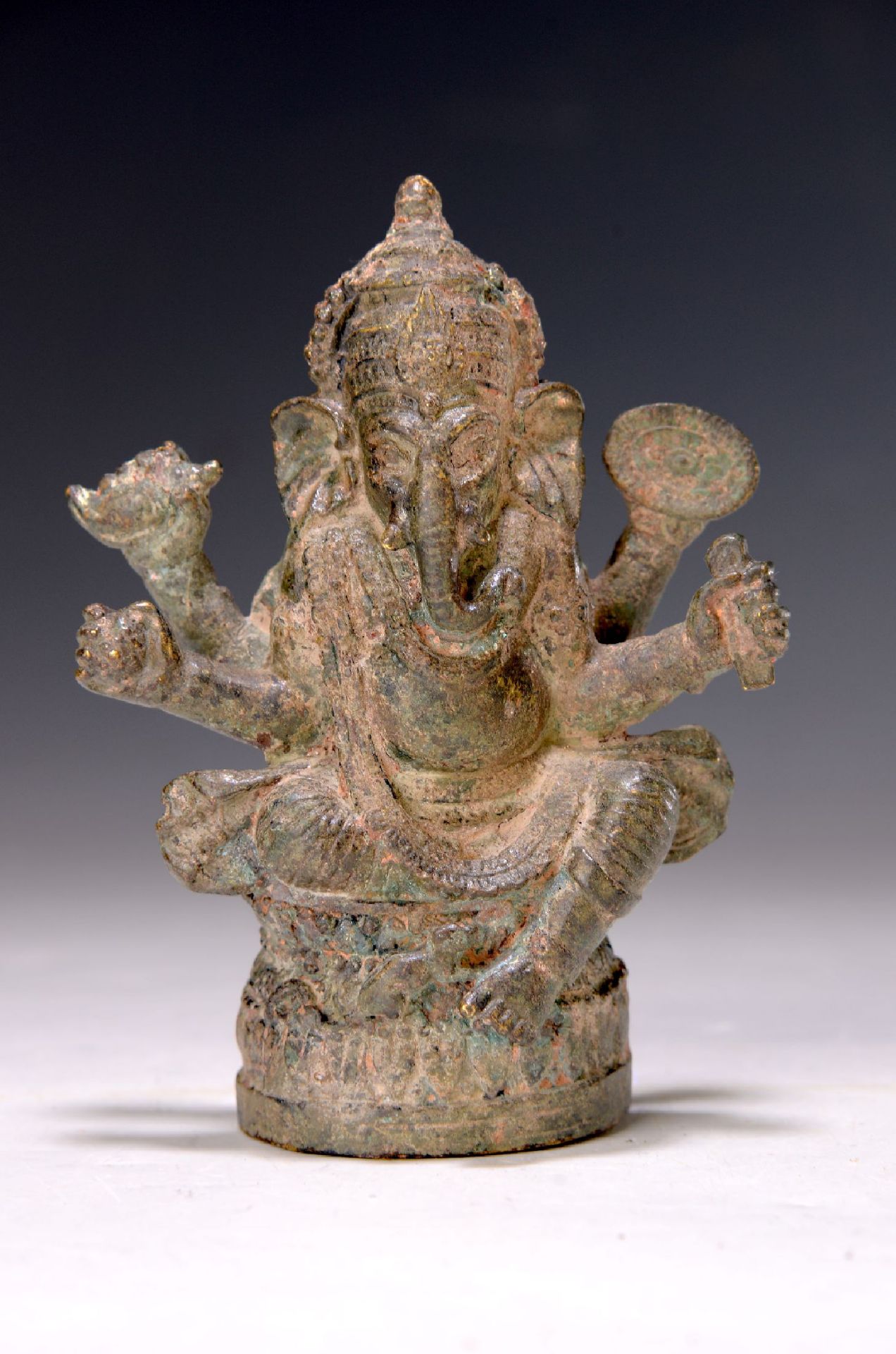 Bronzeskulptur/Ganesha, 13./14. Jh.,  Indien, orig.