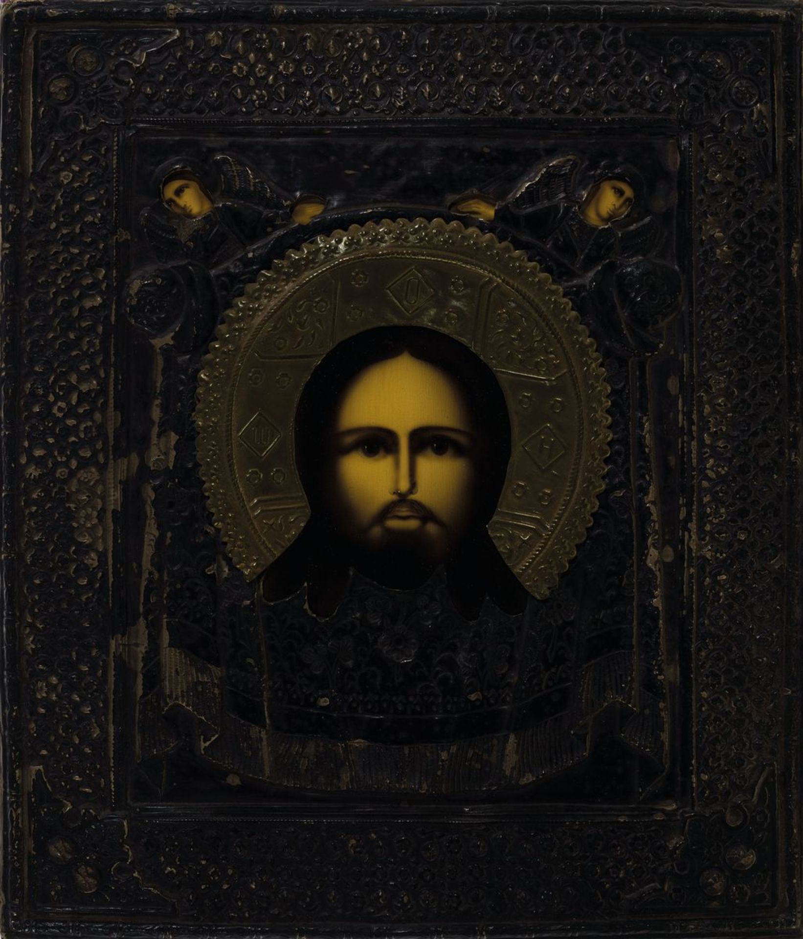 Ikone, Russland, um 1900-1910, Christus im Mandylion,