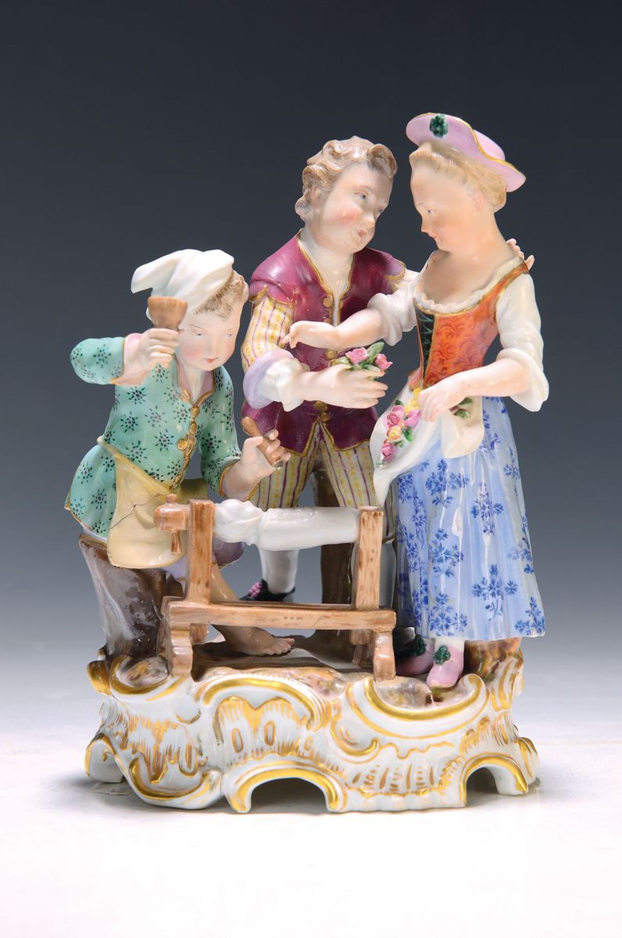 Porzellangruppe, Meissen, um 1820/30,  Entwurf Carl