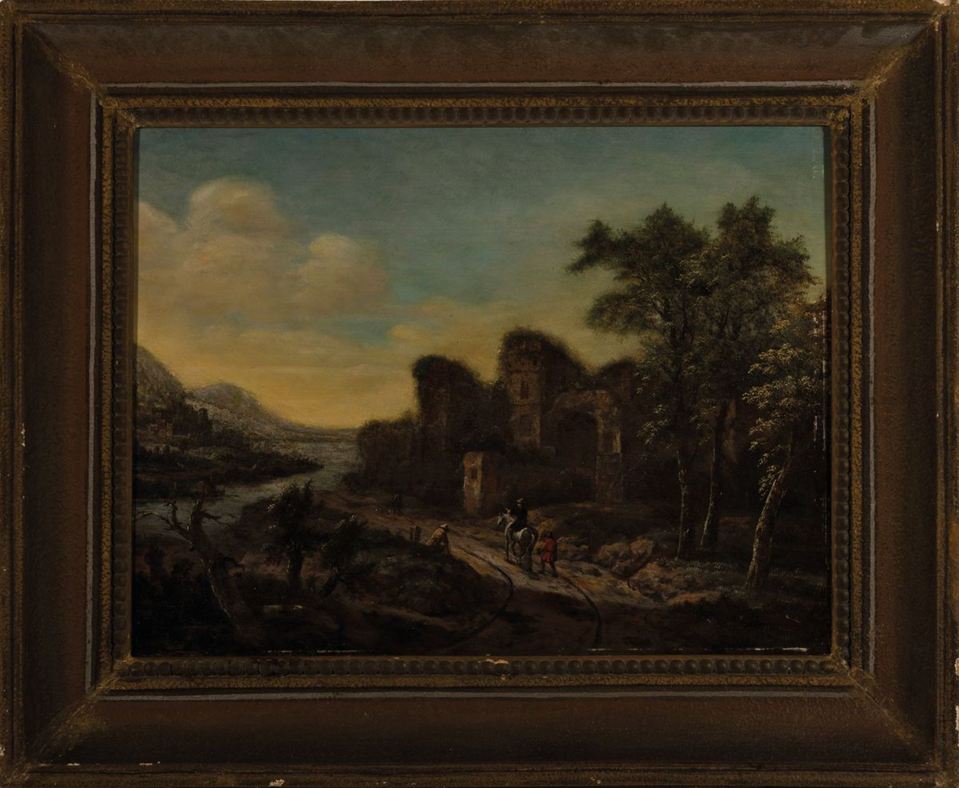 Unbekannter Künstler, deutsch, um 1860, Landschaft mit - Image 2 of 2