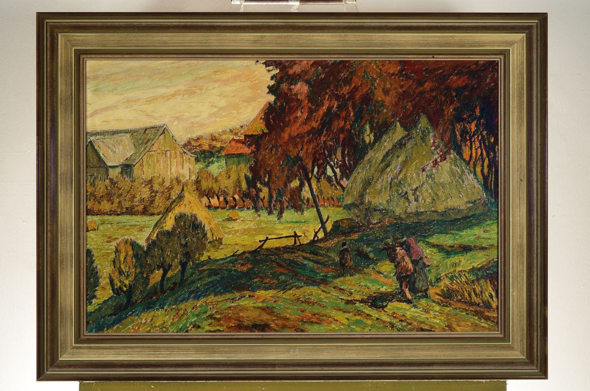Otto Marx, 1887-1962,  Herbstliche Landschaft mit Dorf im - Bild 2 aus 2
