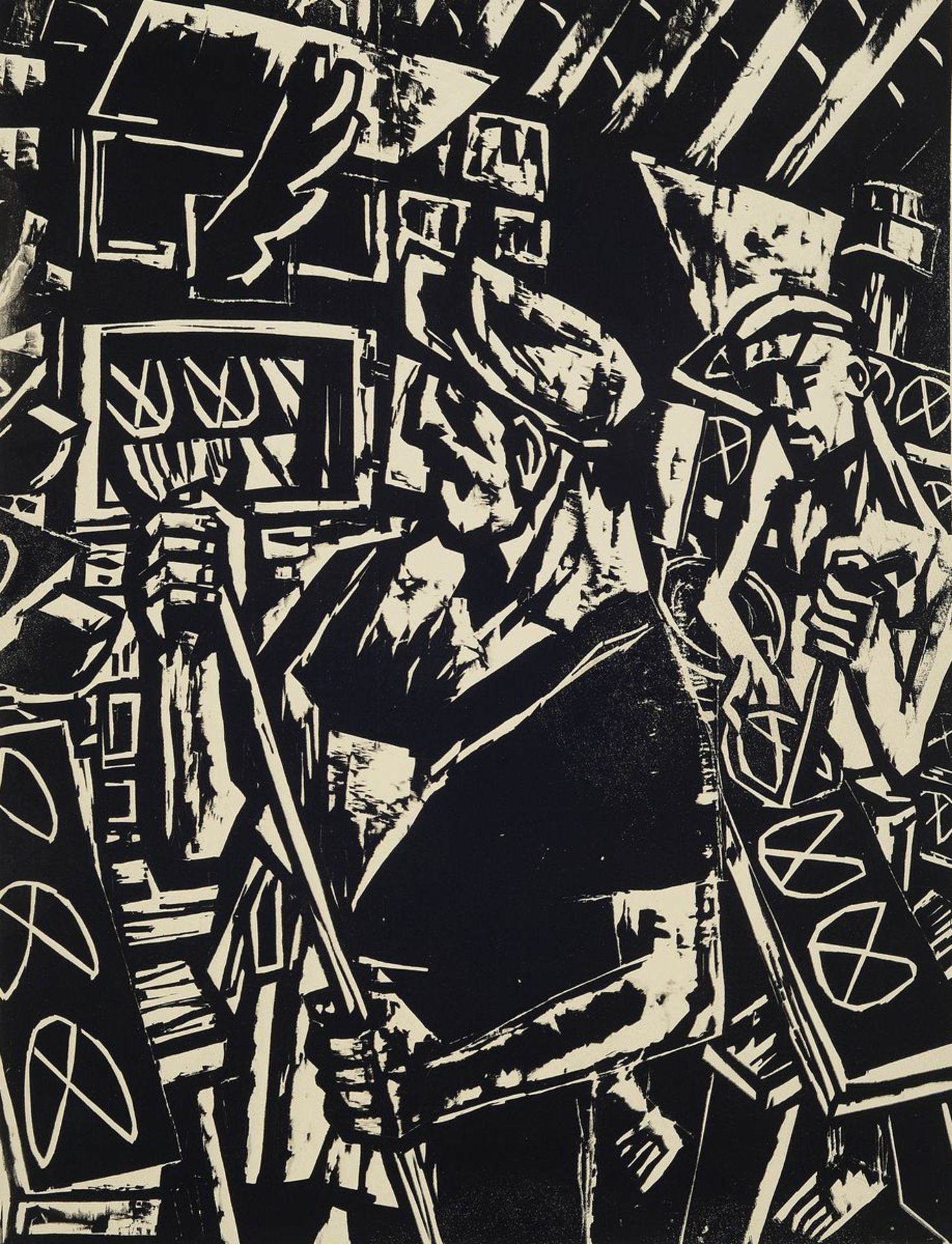 Karl Hubbuch, 1891-1979 Karlsruhe, zwei Holzschnitte,