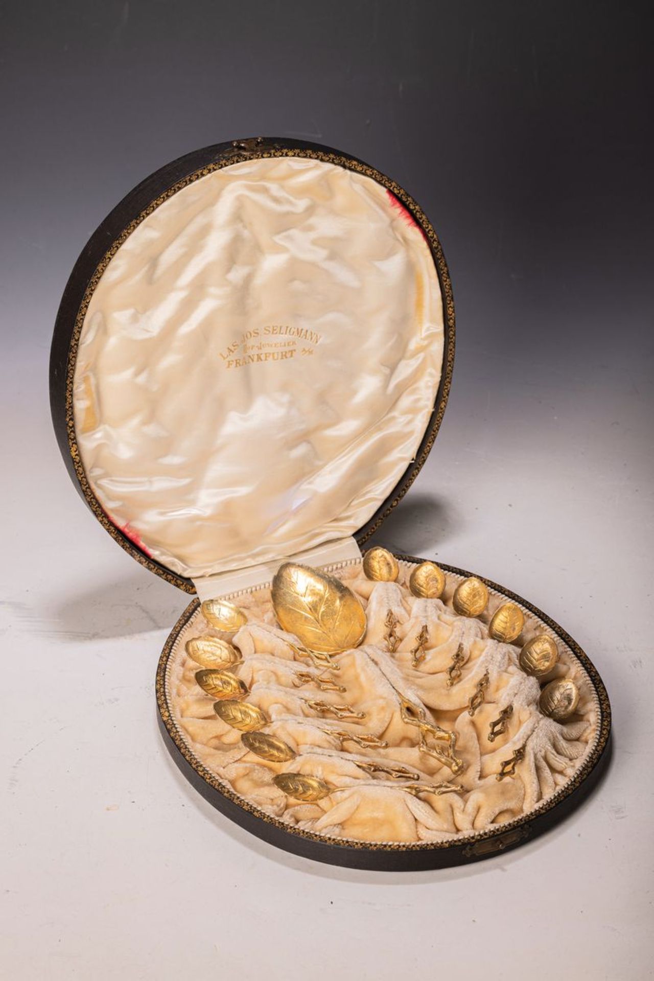 Dessertbesteck, deutsch, um 1890,  800er Silber,