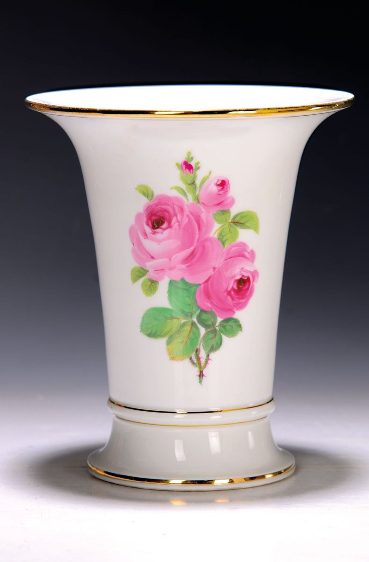 Vase, Meissen, um 1880-90,  Porzellan, Dekor Rote Rose,