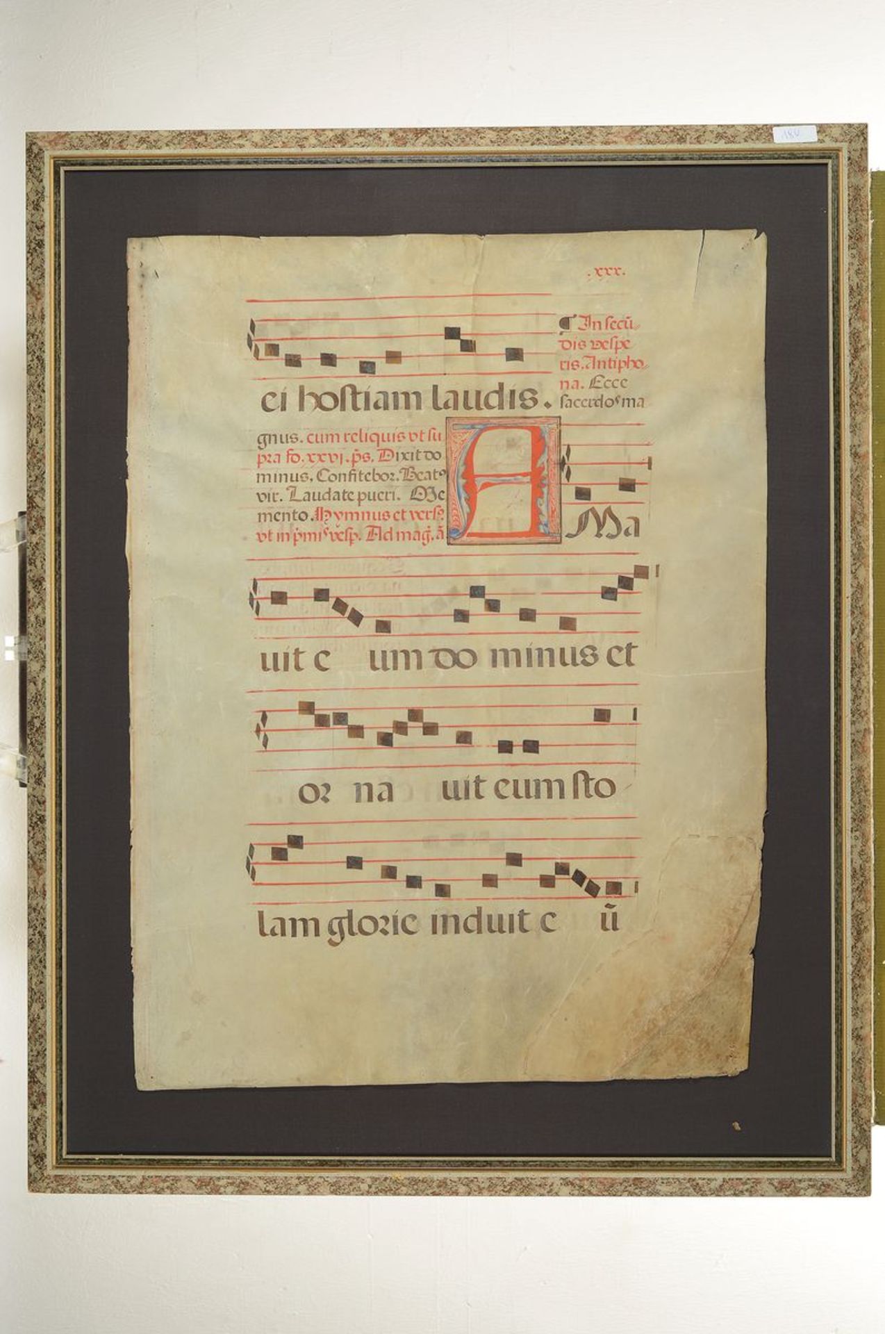 Noten-/Textblatt aus einem Antiphonar, um 1500, - Image 2 of 2