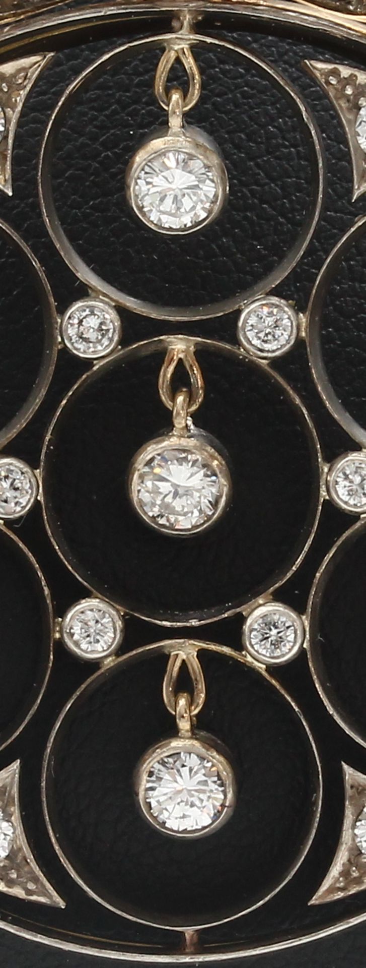 18 kt Gold Diamant-Anhänger/Brosche, um 1910/20, GG - Bild 5 aus 5