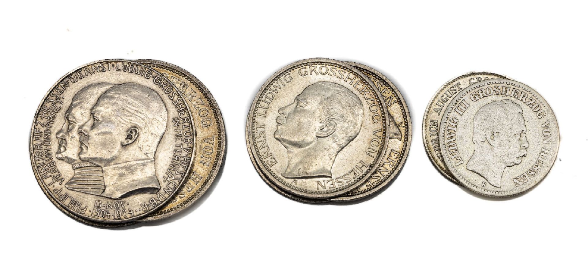 Konvolut 8 Silbermünzen, Deutsches Kaiserreich,   best.
