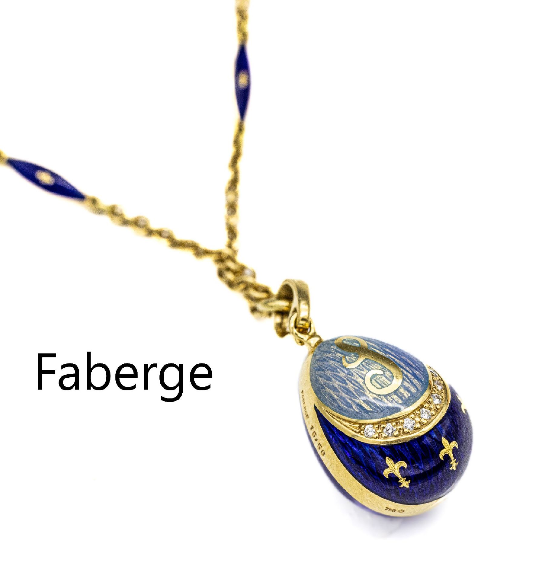 18 kt Gold FABERGE Brillant-Anhänger 'Ei',   GG 750/000,