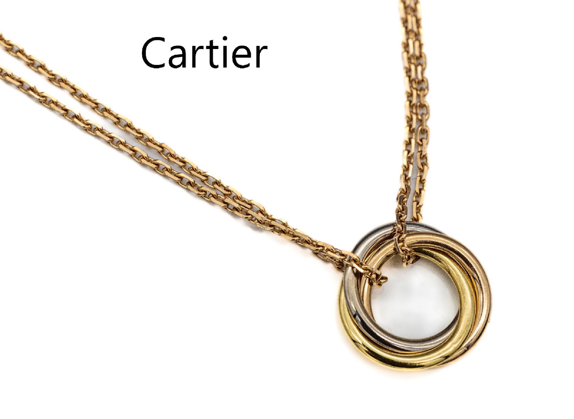 18 kt Gold CARTIER-Collier, GG/WG/RG 750/000, aus der