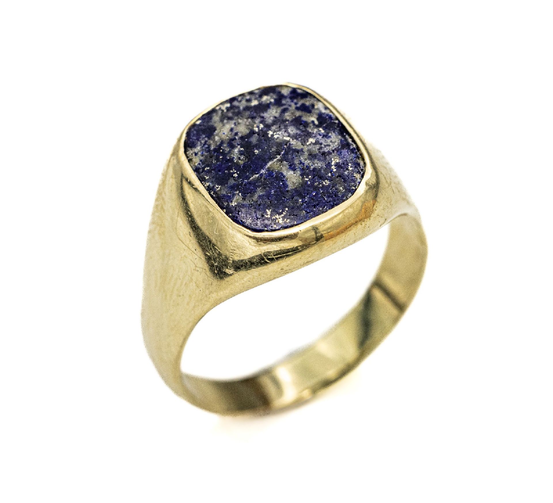 14 kt Gold Lapislazuli-Ring,   GG 585/000,