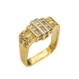 18 kt Gold Brillant-Ring, GG 750/000,   16 Brillanten und