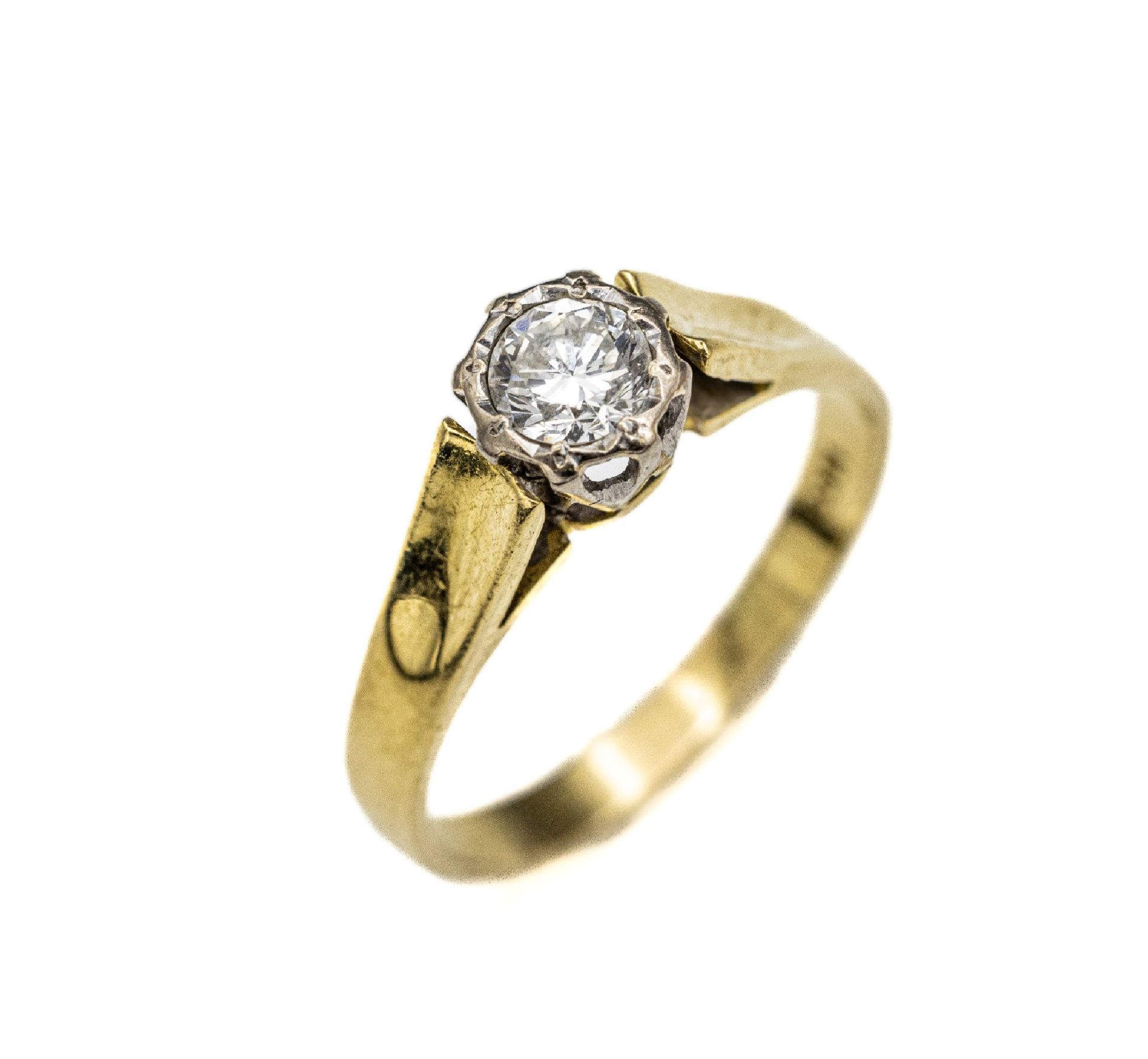 18 kt Gold Brillant-Ring, GG/WG 750/000,