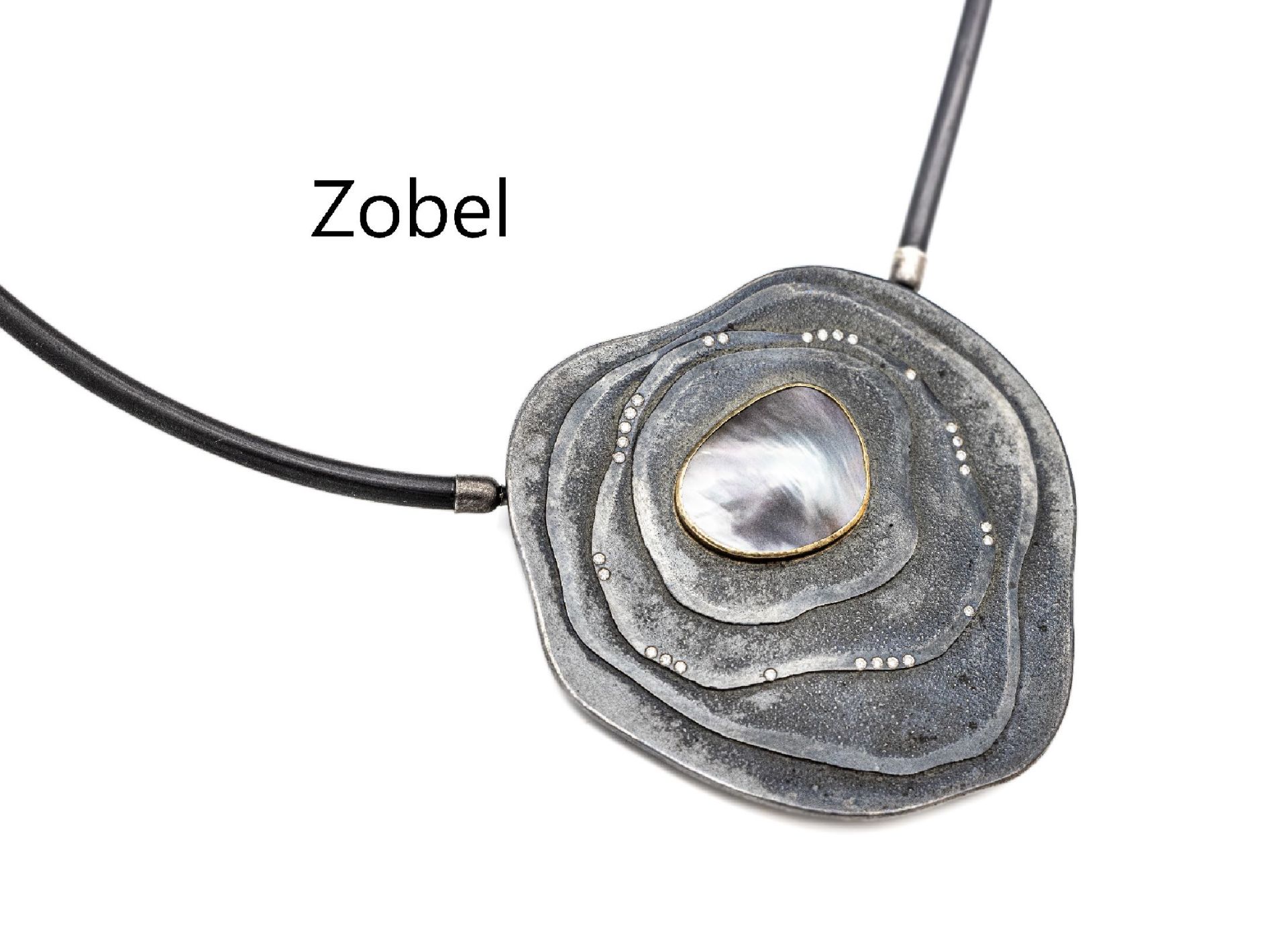 Designer ZOBEL Diamant-Mabeperl-Anhänger/ Brosche,   925er