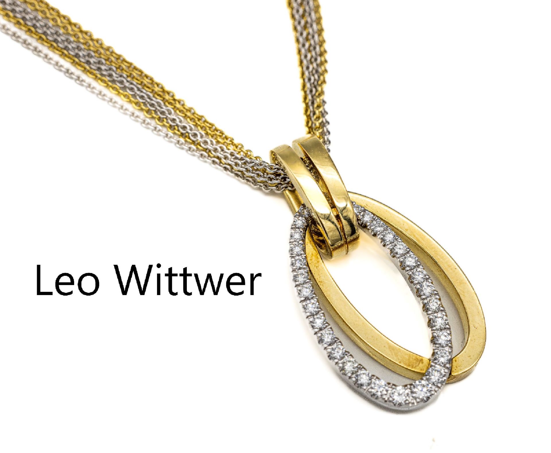 18 kt Gold LEO WITTWER Brillant-Anhänger, WG/GG 750/000,