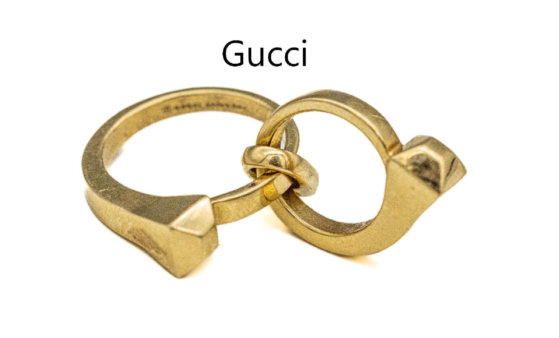 18 kt Gold GUCCI Anhänger,   GG 750/000, 2 ineinander