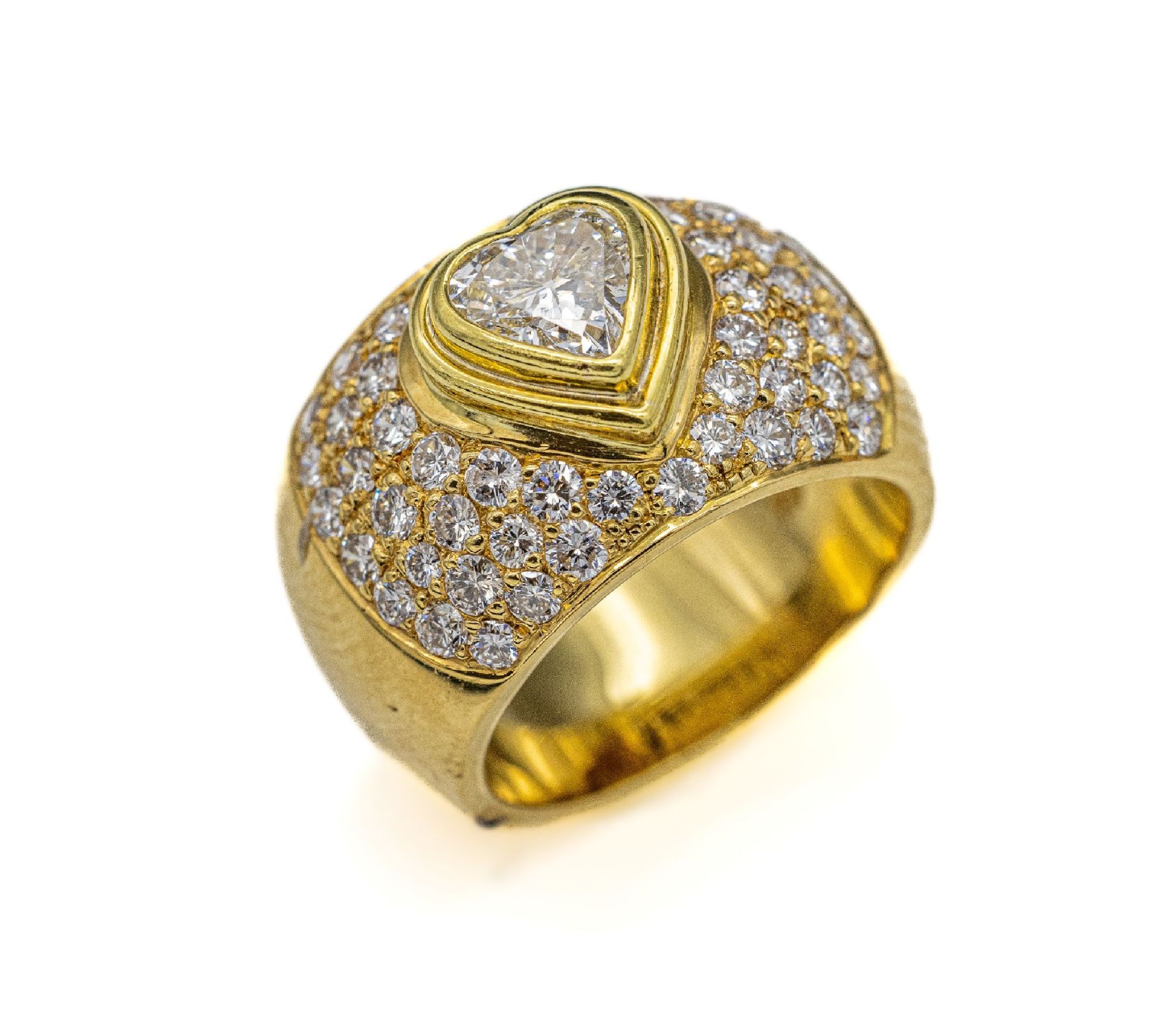 18 kt Gold Diamant-Brillant-Ring,  , GG 750/000,