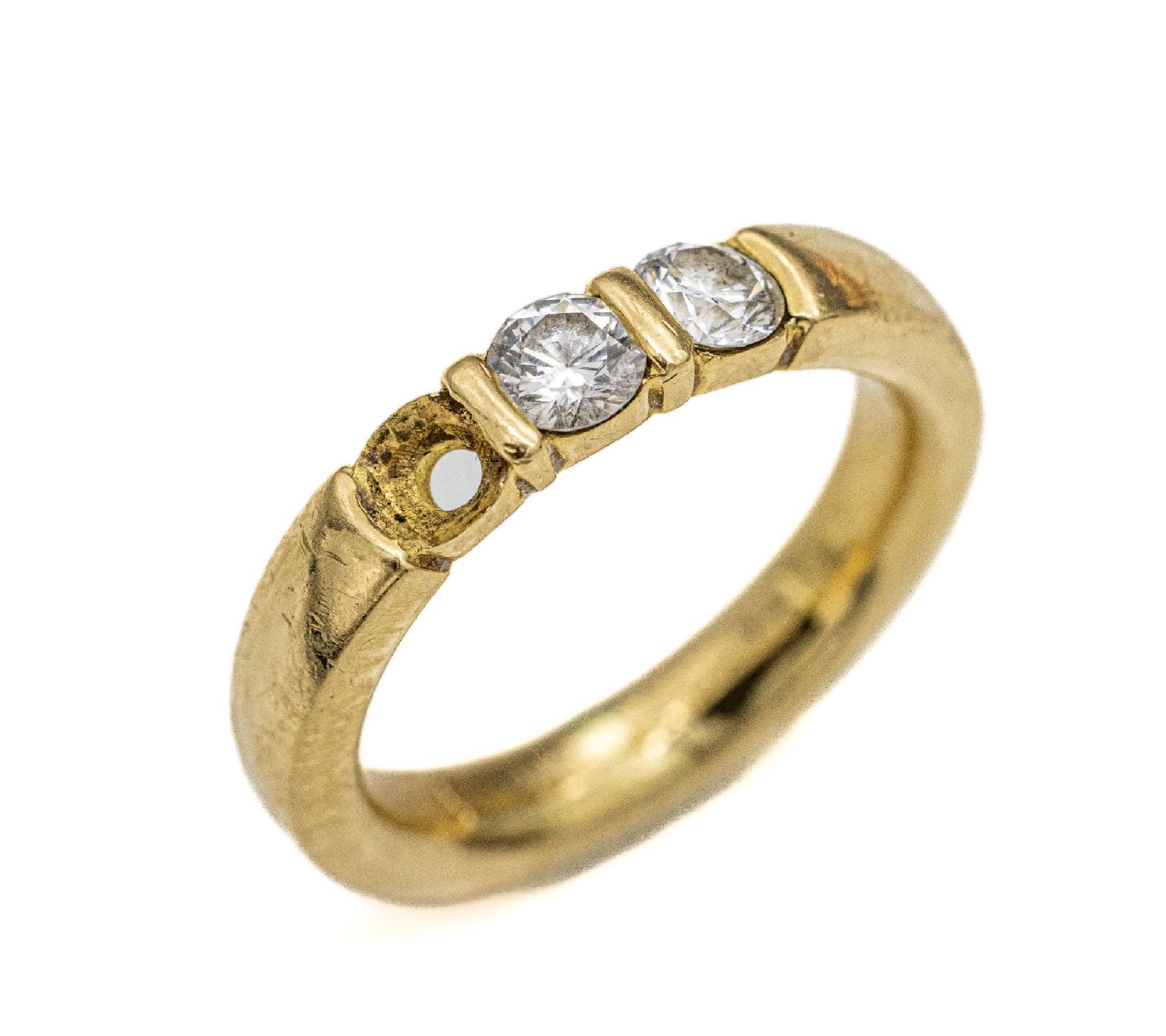 18 kt Gold Brillant-Ring,   GG 750/000, gepr., 2