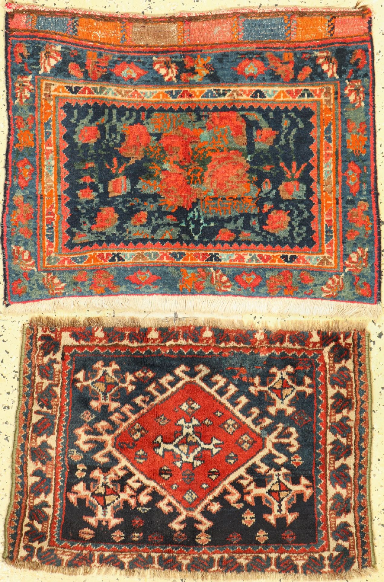2 Taschenfront, Persien, um 1900, Wolle aufWolle, ca. 60