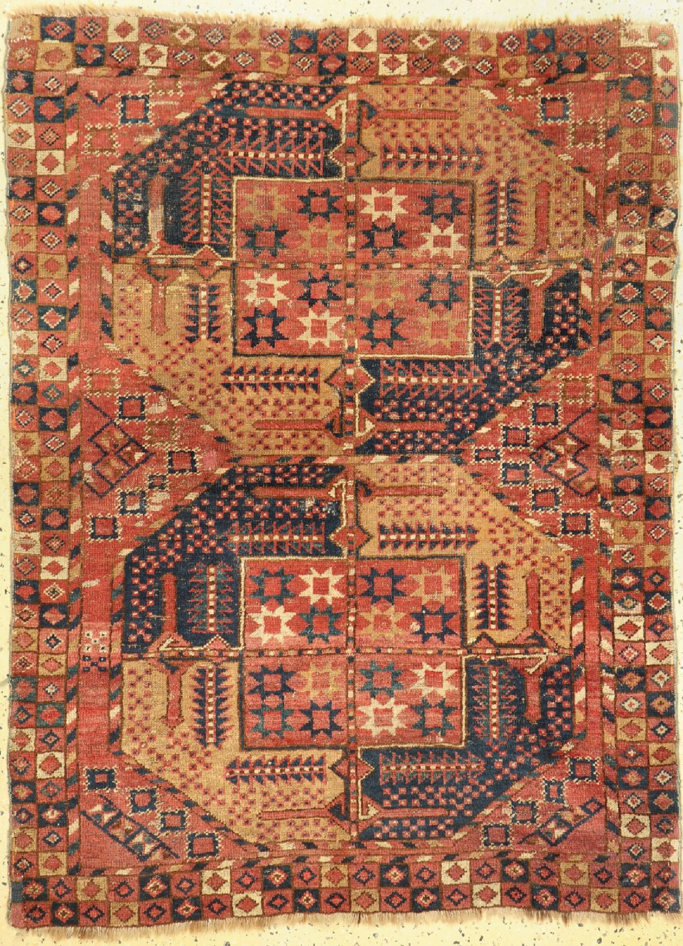 Antiker Beschir, Turkmenistan, 19.Jhd, Wolle auf Wolle,