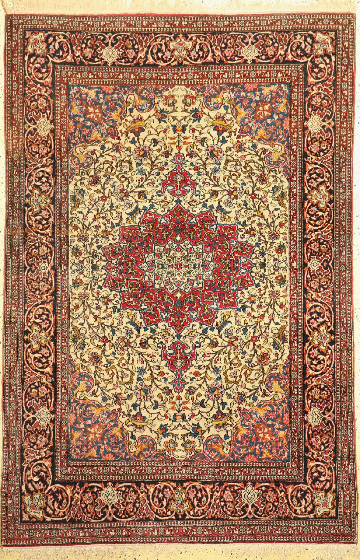 Antiker Esfahan, Persien, um 1900, Wolle auf Baumwolle,