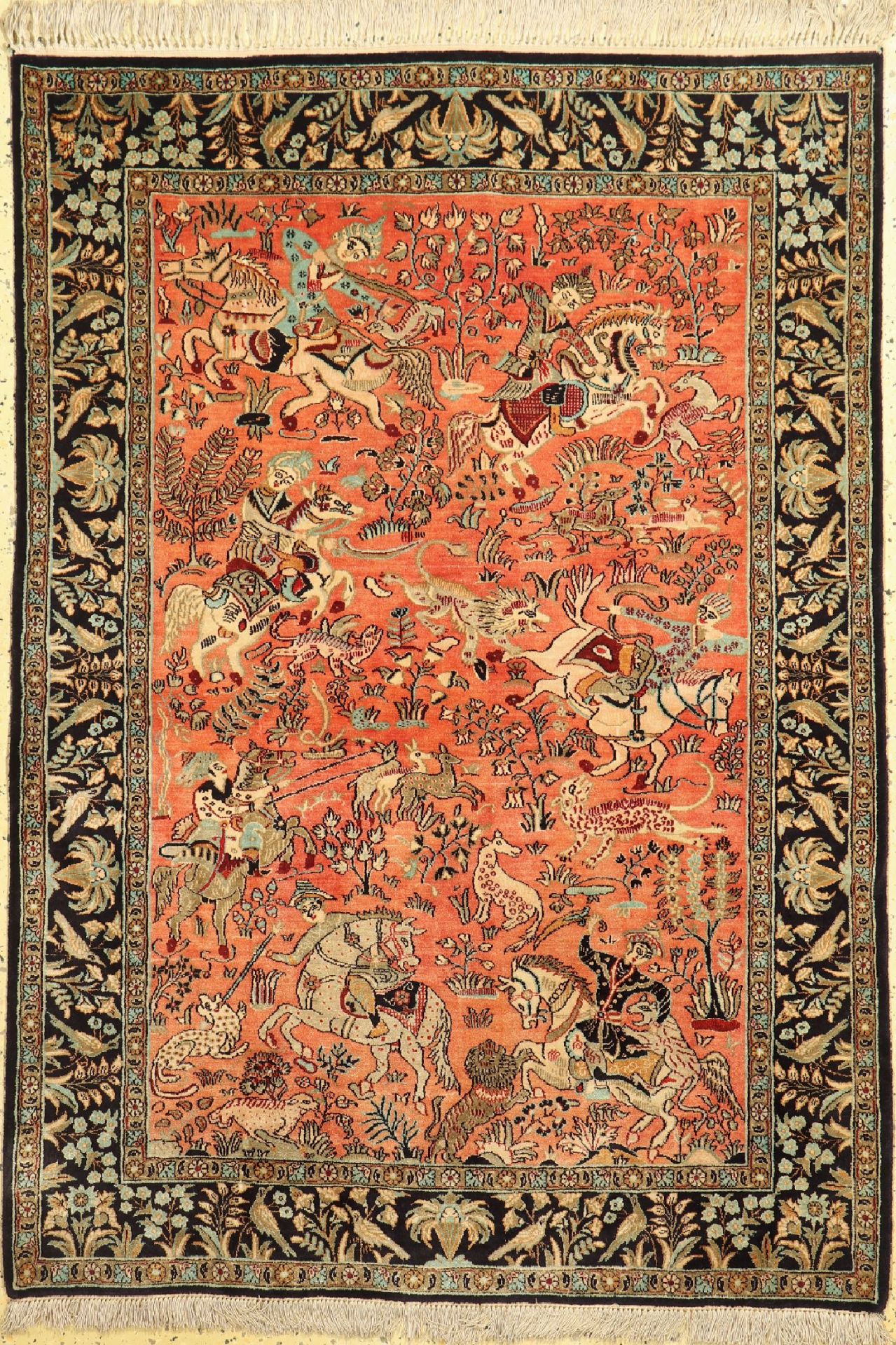 Ghom Seide, Persien, um 1960, reine Naturseide, ca. 155