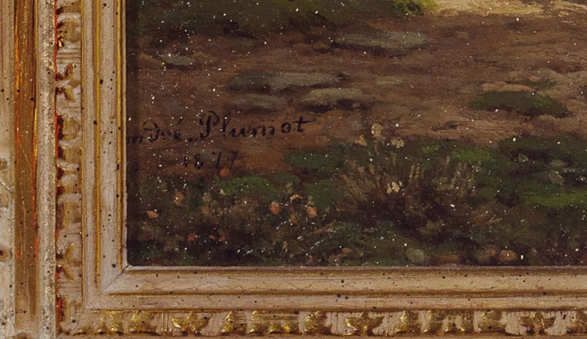 André Plumot, 1829 - 1906, , Schäferpaar mit Tieren in - Bild 2 aus 3
