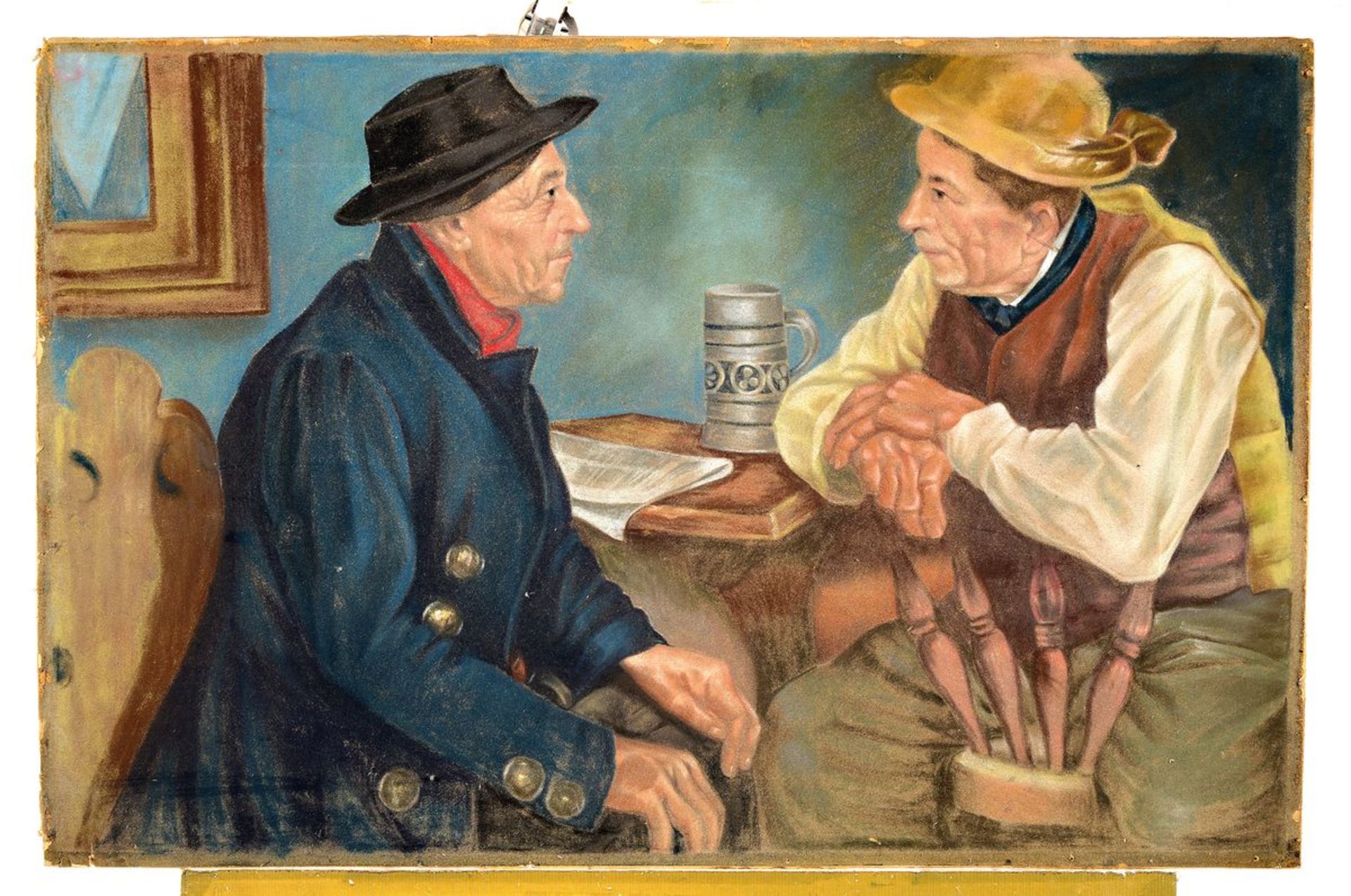 Unbekannter Künstler, süddeutsch, um 1900, zwei Bauern in - Bild 2 aus 2