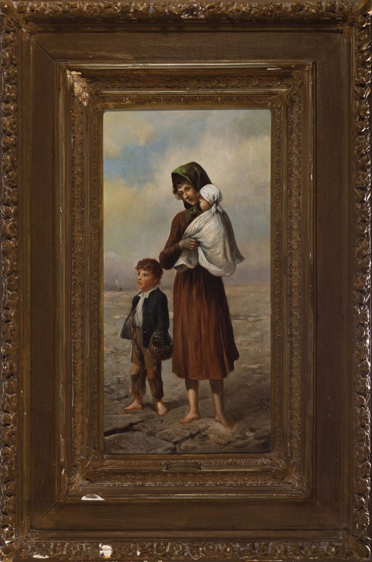 Unbekannter Künstler, wohl Italien, um 1870, Mutter mit - Bild 2 aus 2