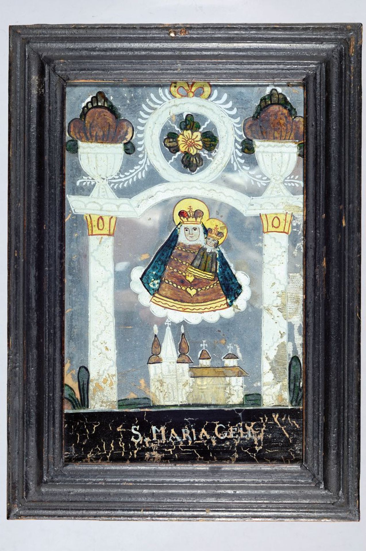5 Hinterglasbilder, meist süddeutsch 19. Jh. 1. Rumänien, - Bild 2 aus 2