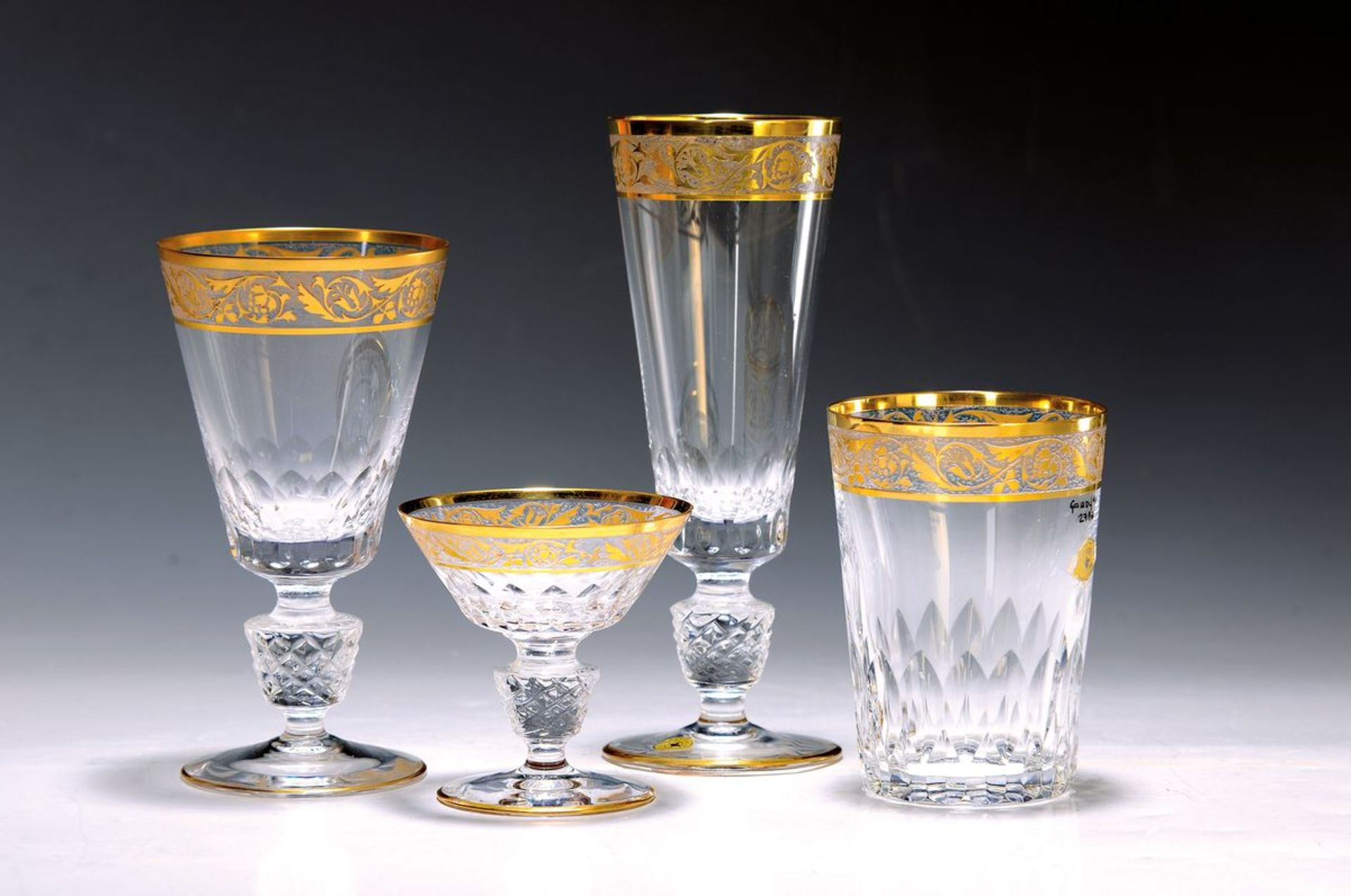 20 Gläser, Josephinenhütte, Modell Gardy, farbloses
