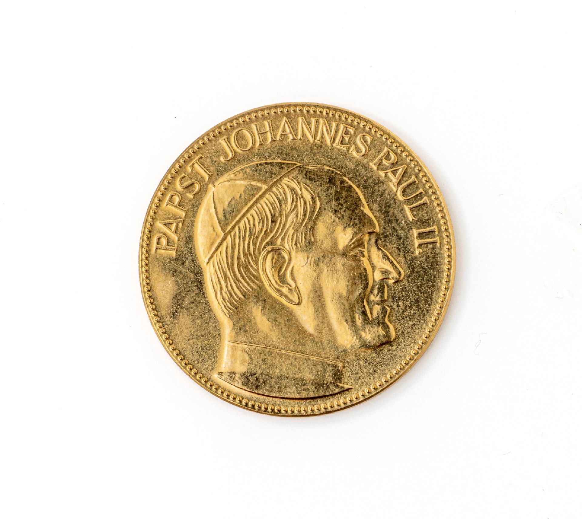 Goldmedaille, Papst Johannes Paul II., 900er Gold, AV: