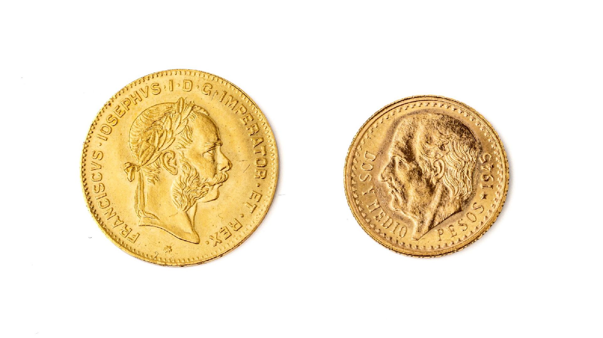 Konvolut 2 Goldmünzen, 1x 2.5 Pesos, Mexiko1945, Estados
