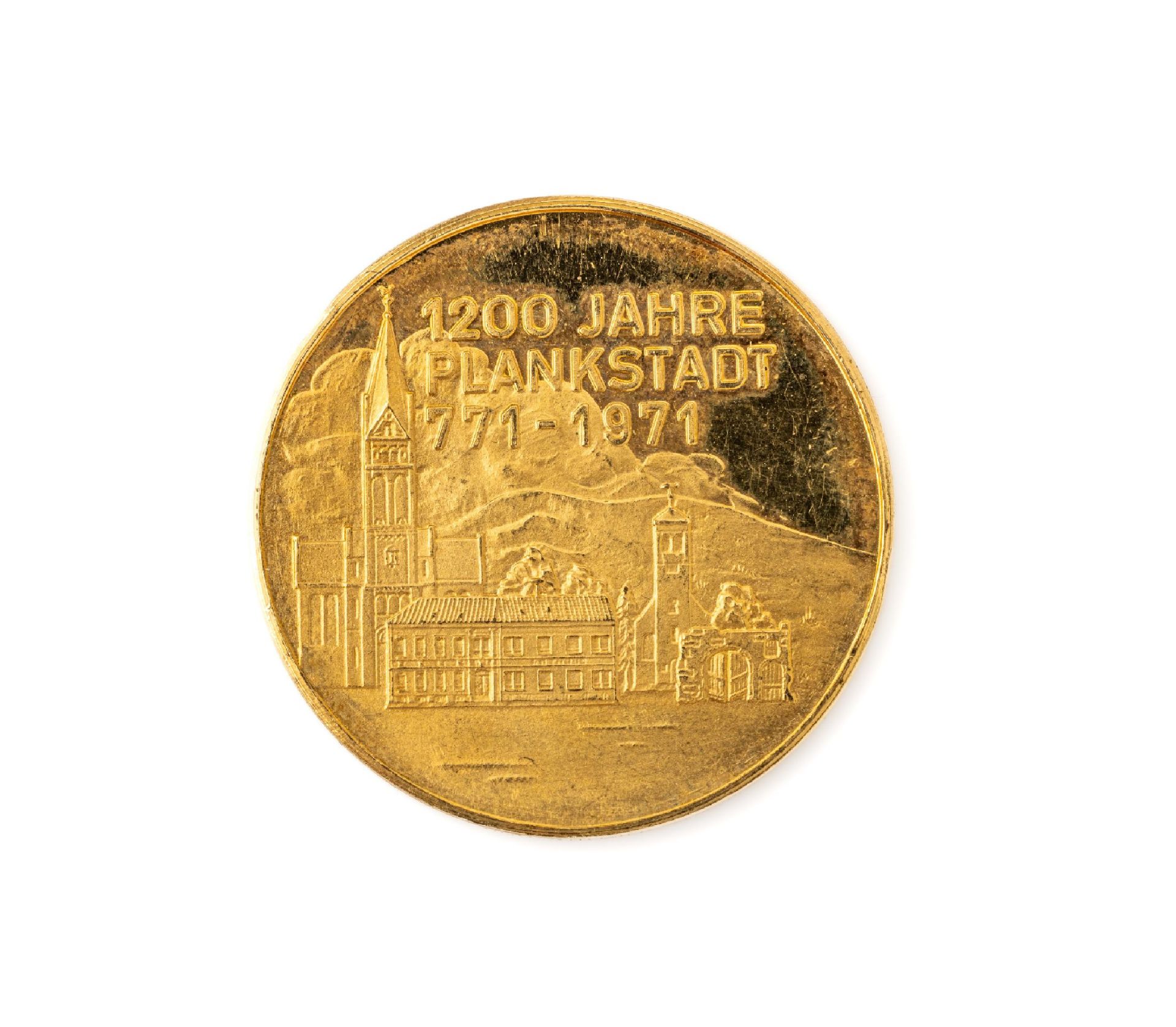 Goldmedaille 'Plankstadt', GG 900/000, AV: 1200 Jahre