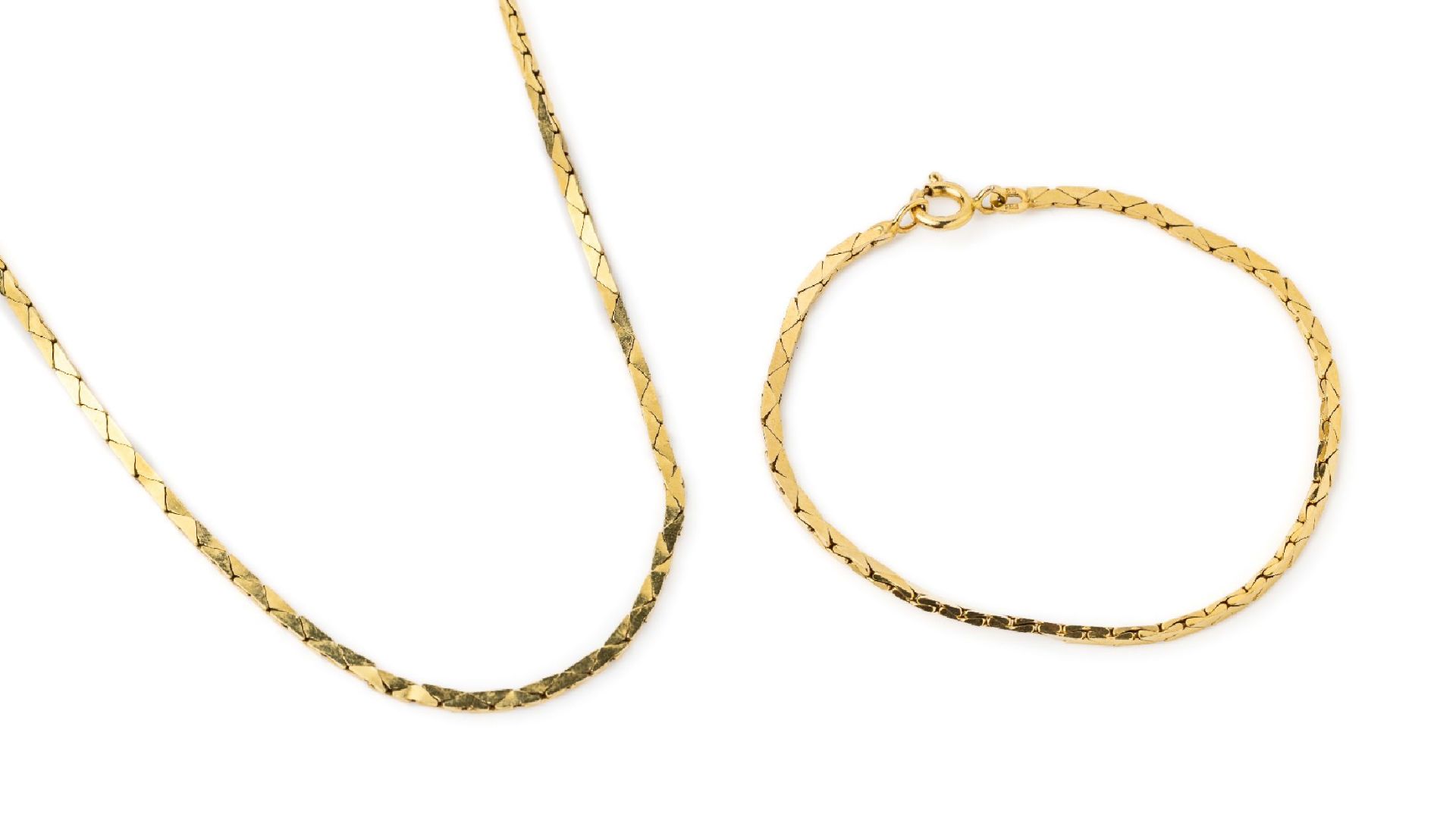 14 kt Gold Konvolut, GG 585/000, best. aus:Collier und