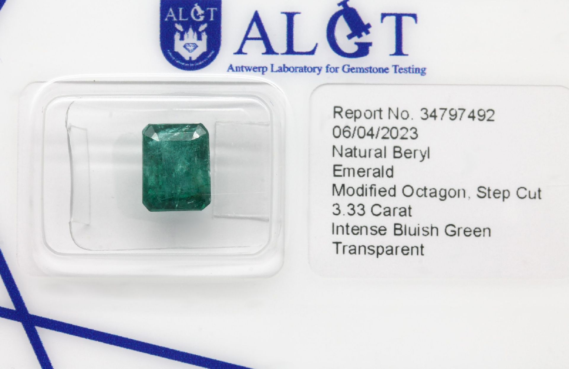 Lot 3 lose Smaragde im Treppenschliff:   1 x ca. 2.97 ct, - Bild 2 aus 3