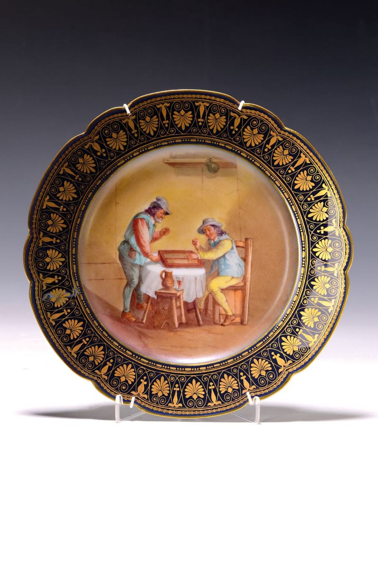 Zierteller, Frankreich, Sevres, um 1890, kobaltblauer